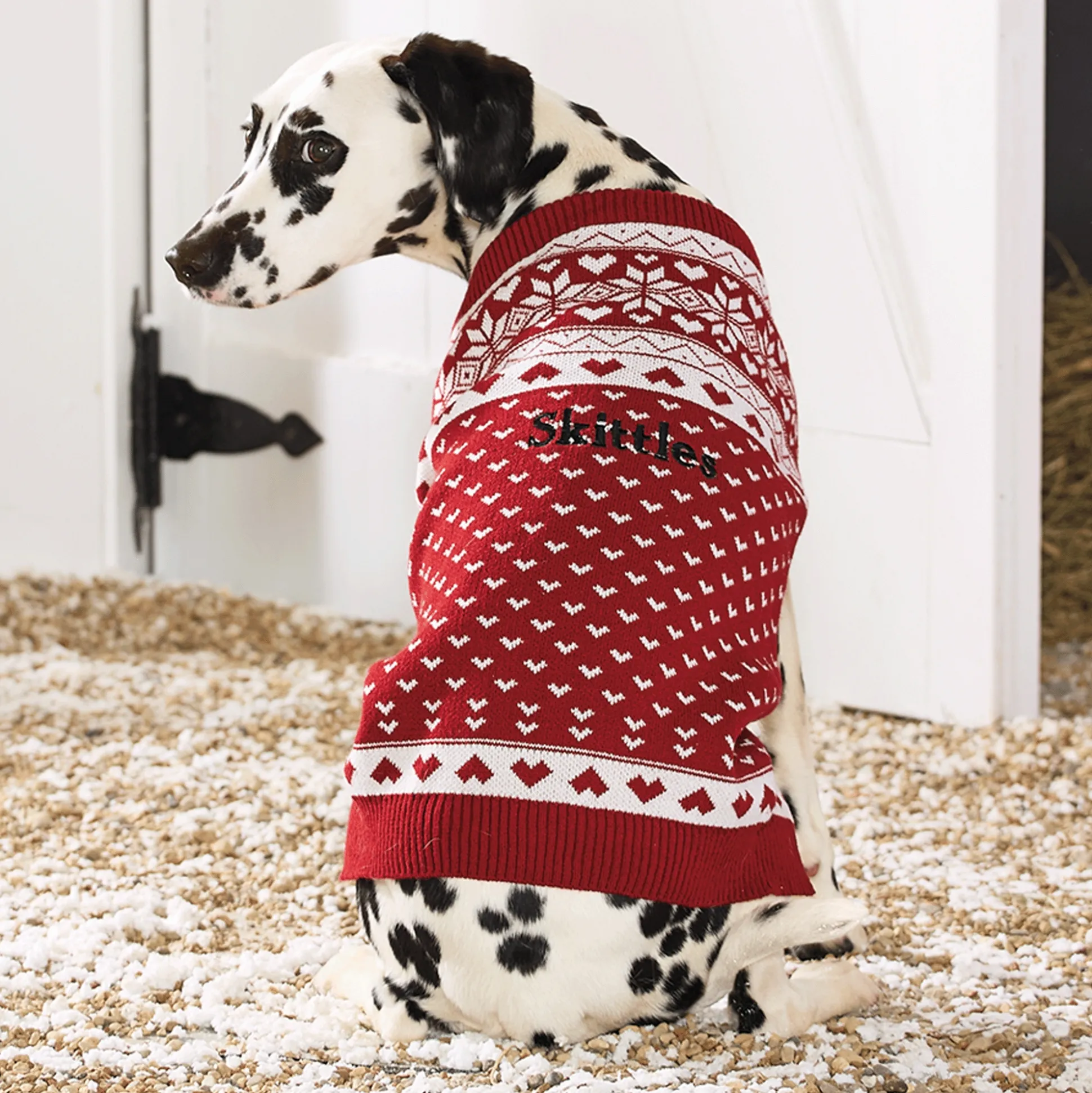 Personalized Heart Argyle Pet Sweater