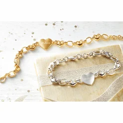 Personalized Name Heart Link Bracelet