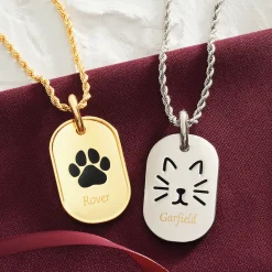Personalized Name Pet Dad Tag Pendant