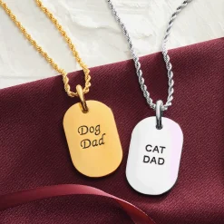 Personalized Name Pet Dad Tag Pendant