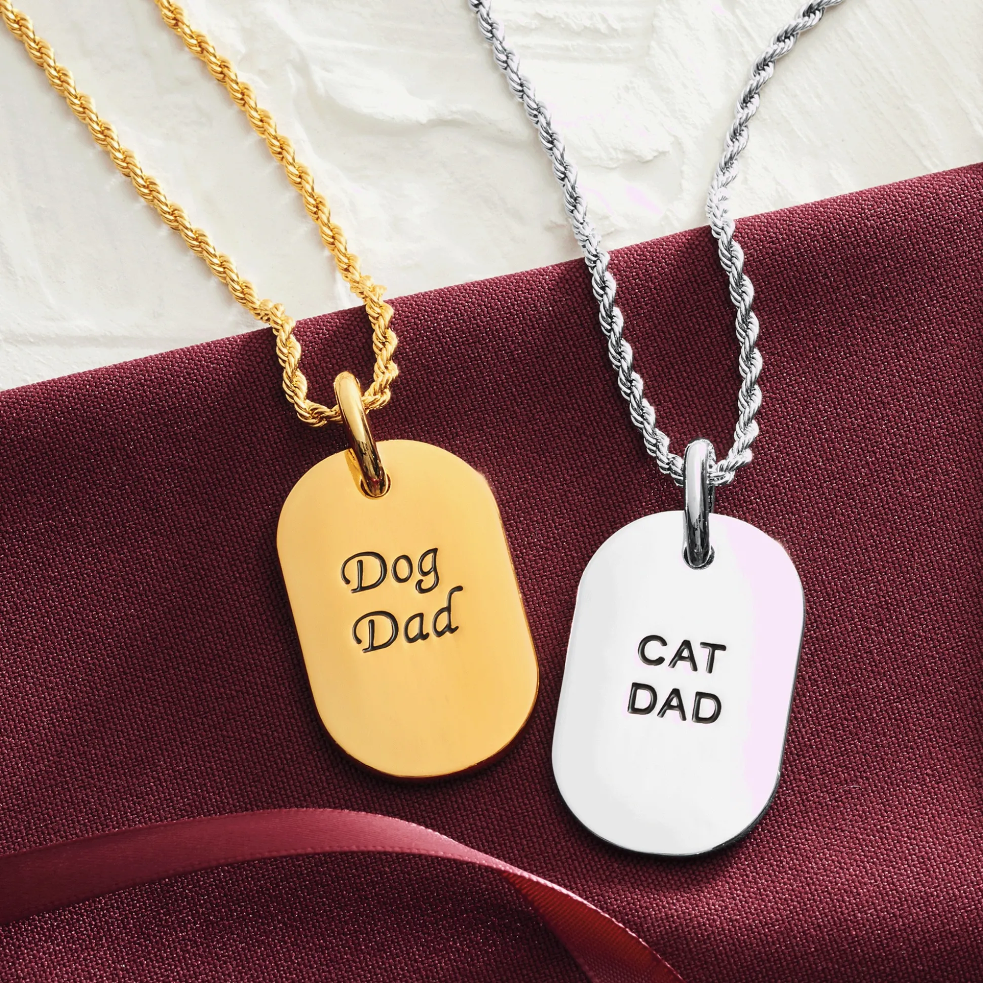 Personalized Name Pet Dad Tag Pendant