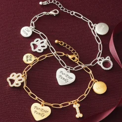 Personalized Name Pet Mom Furever Family Crystal Bracelet