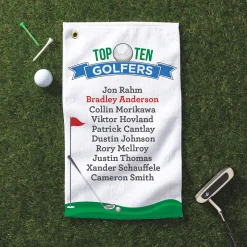Personalized Top Ten Modern Greats Golf Towel