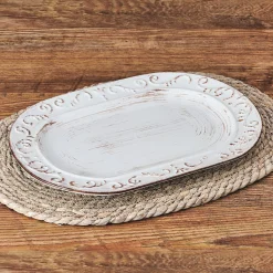 Pfaltzgraff Trellis White Oval Platter