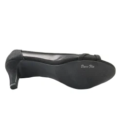 PICABOO Peep-Toe Mesh Pump with Glitter Accents for Women