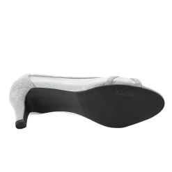 PICABOO Peep-Toe Mesh Pump with Glitter Accents for Women