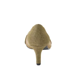 PICABOO Peep-Toe Mesh Pump with Glitter Accents for Women