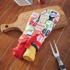 3-Piece BBQ Oven Mitt Towel Set