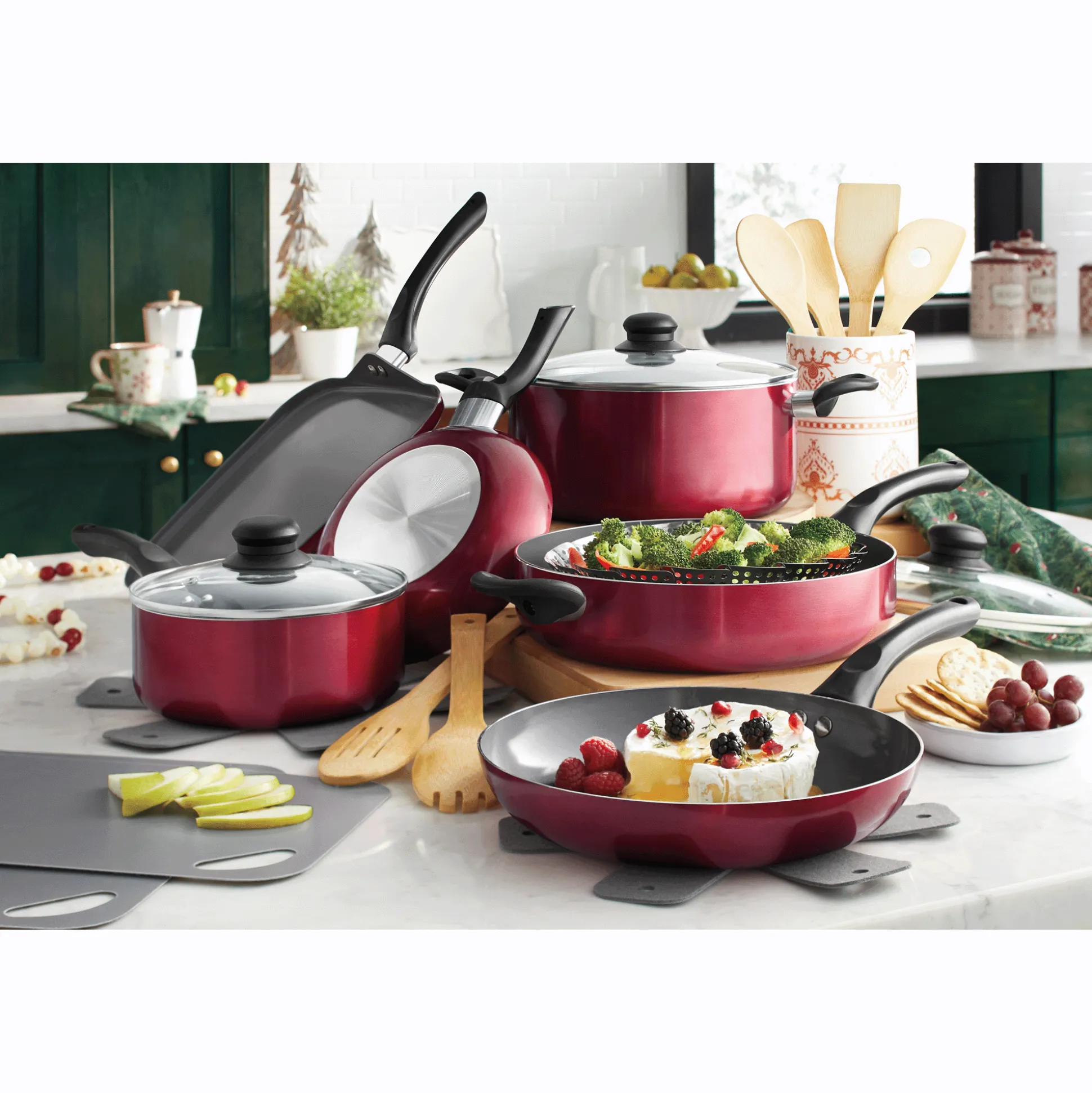 20-Piece Ceramic Metallic Cookware Set