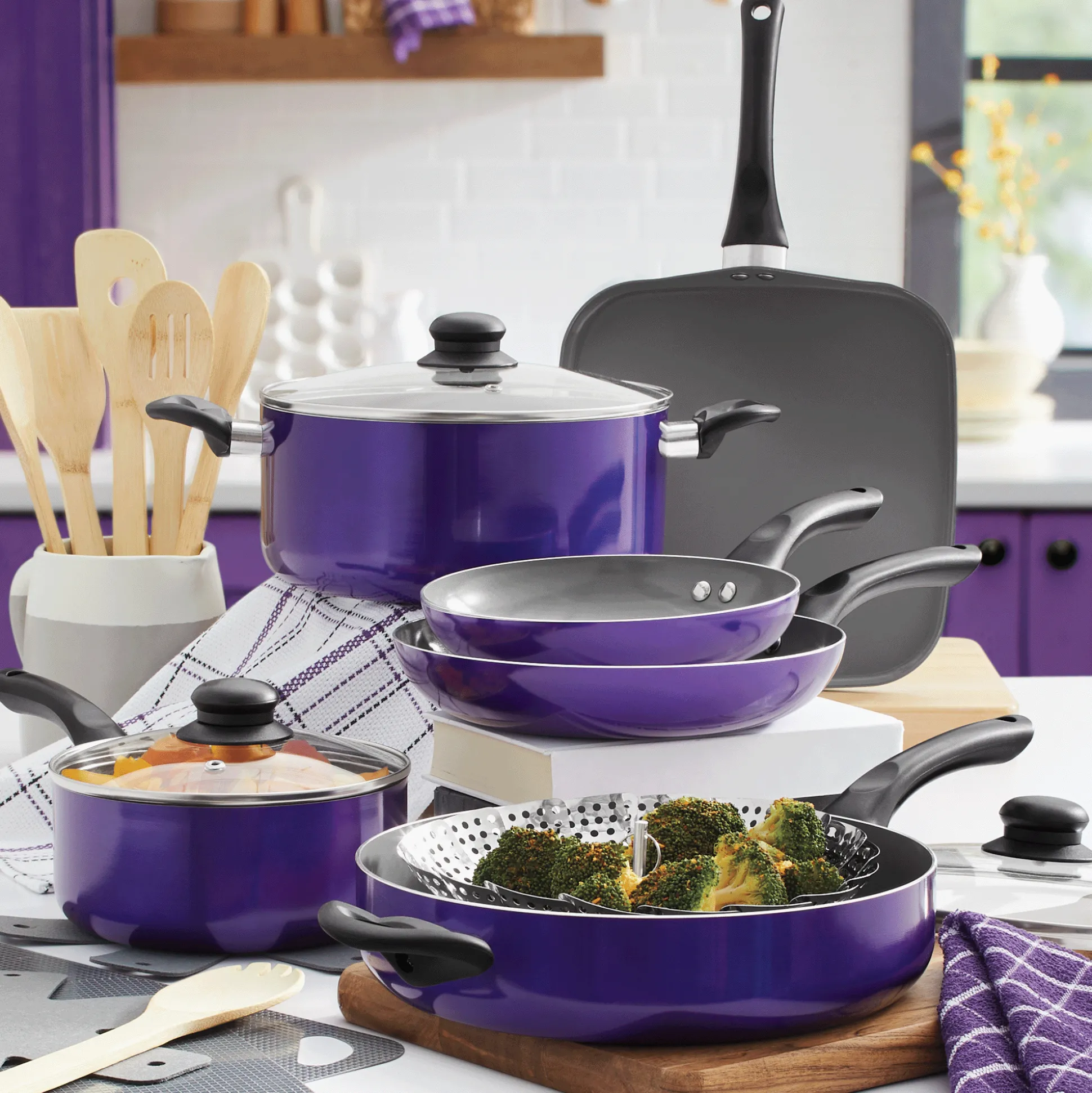 20-Piece Ceramic Metallic Cookware Set