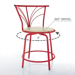 3-Piece Colorful Bistro Dining Set with Swivel Chairs