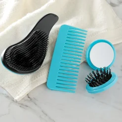 3-Piece Comb, Brush & Mirror Set