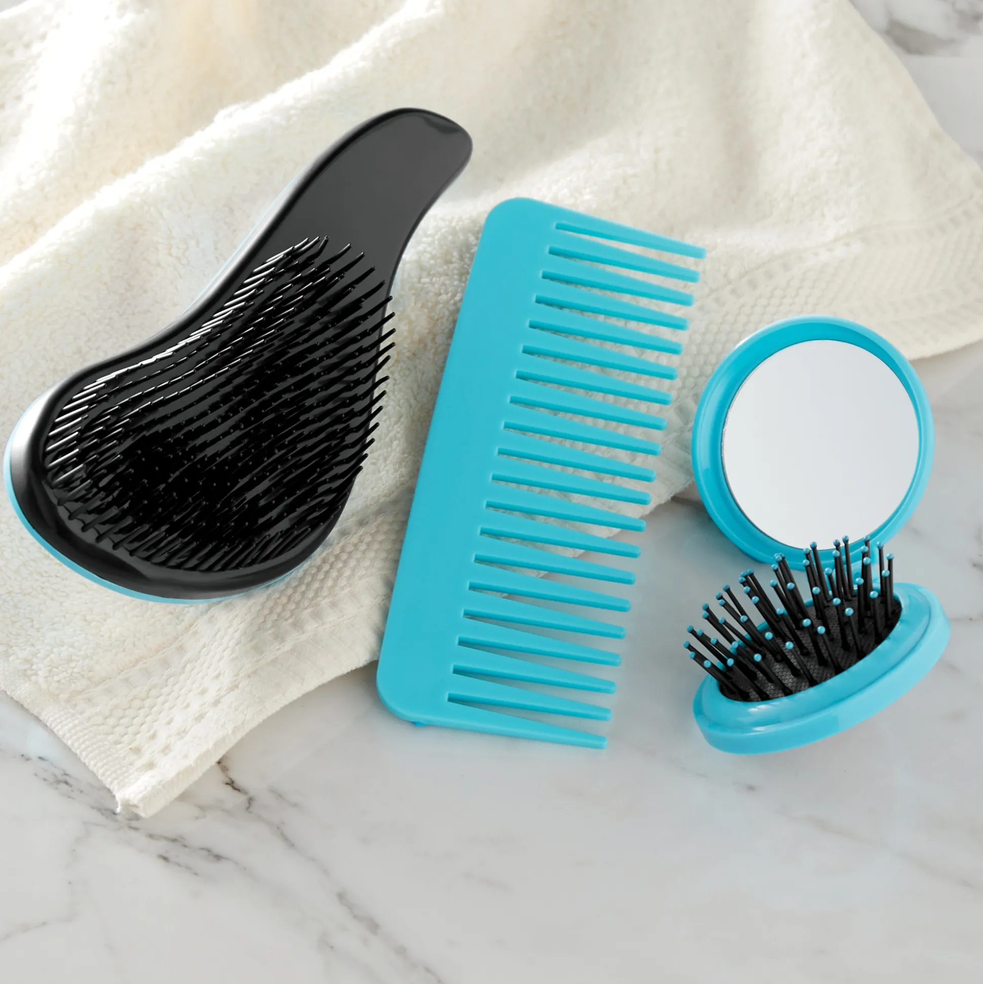 3-Piece Comb, Brush & Mirror Set