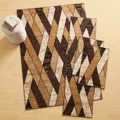4-Piece Crosscut Rug Set