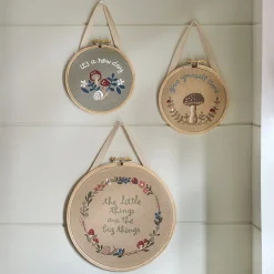 3-Piece Embroidered Hoop Wall Art