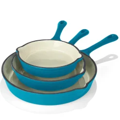 3-Piece Enameled Cast Iron Skillet Set