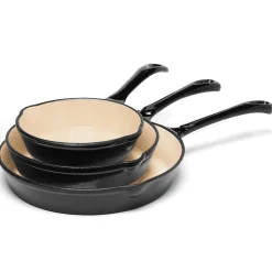 3-Piece Enameled Cast Iron Skillet Set