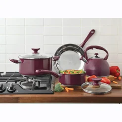 6-Piece Fig Colored Stainless Steel Cookware Set