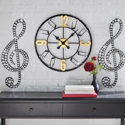 3-Piece Gem Music Notes Clock Set