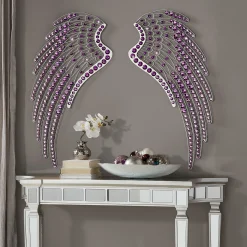 2-Piece Jeweled Angel Wings Wall Décor Set