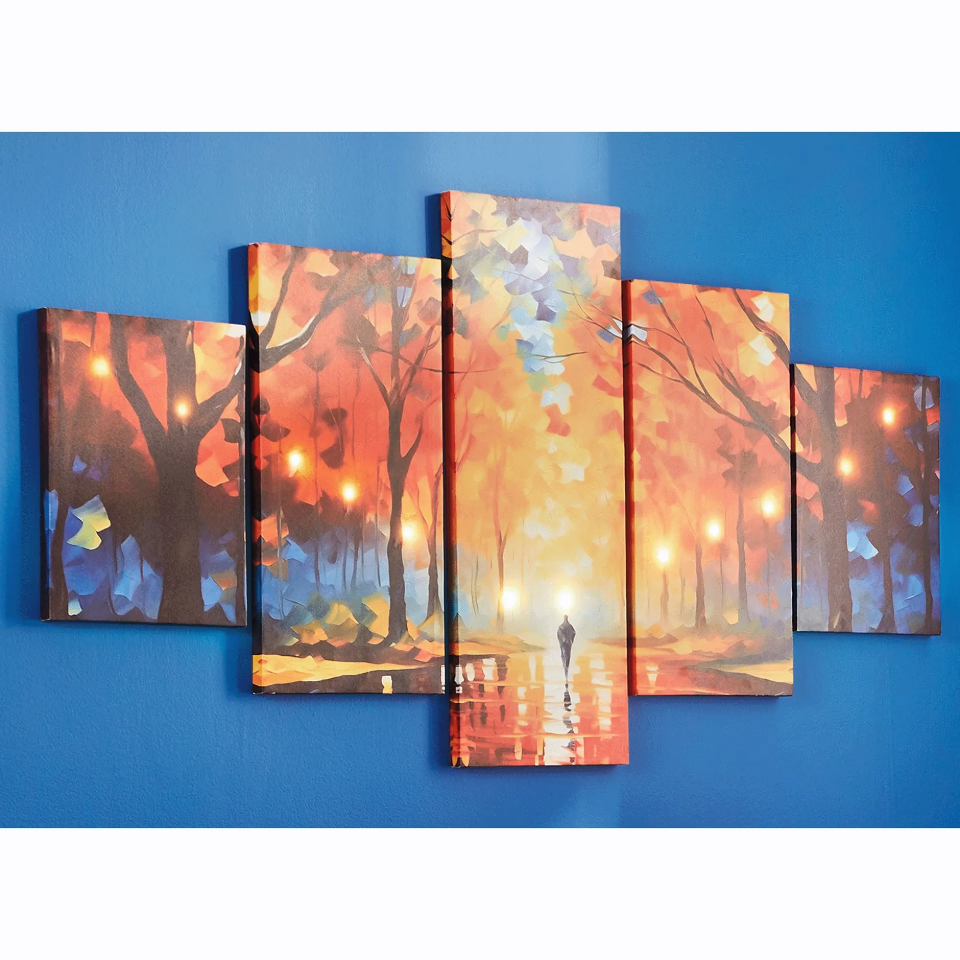 5-Piece Lit Nature Walk Canvas Set