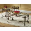 3-Piece Metal and Glass Table Set