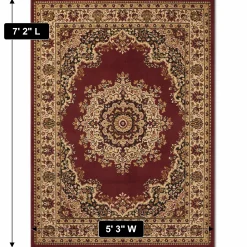4-Piece Plush Floral Kirman Rug Set with Runner and Mats