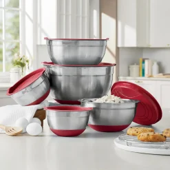 10-Piece Steel Bowl Set with Silicone Base
