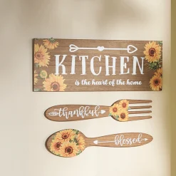 3-Piece Sunflower Kitchen Wall Art