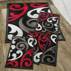 4-Piece Swirl Rug Set