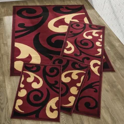 4-Piece Swirl Rug Set