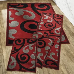 4-Piece Swirl Rug Set