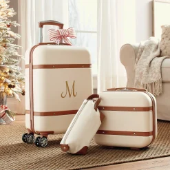 3-Piece Vintage Hardside Luggage Set