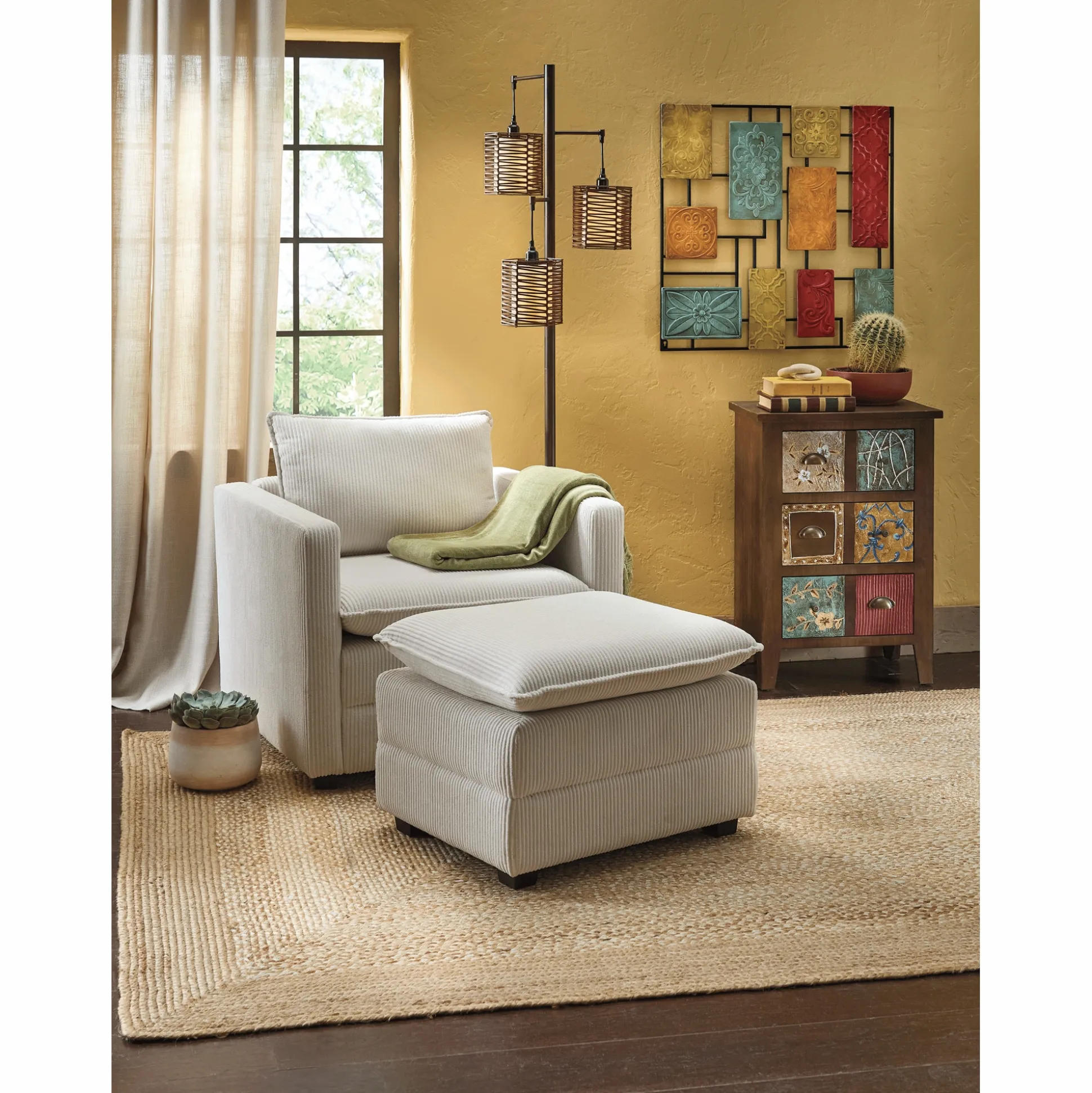 Pillow-Top Chair and Ottoman