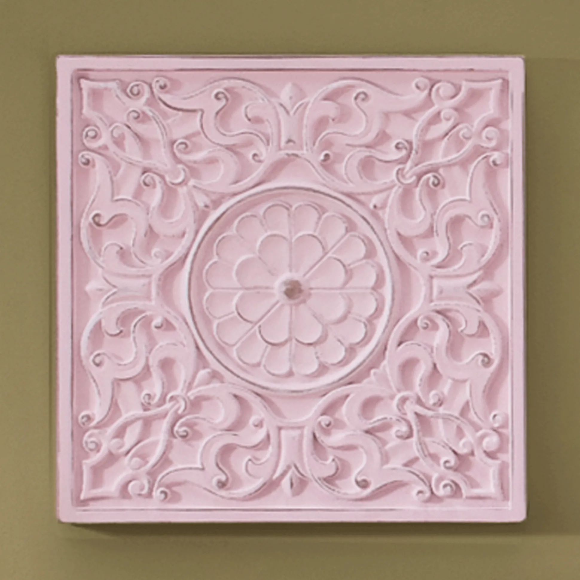 Pink Floral Wall Plaque