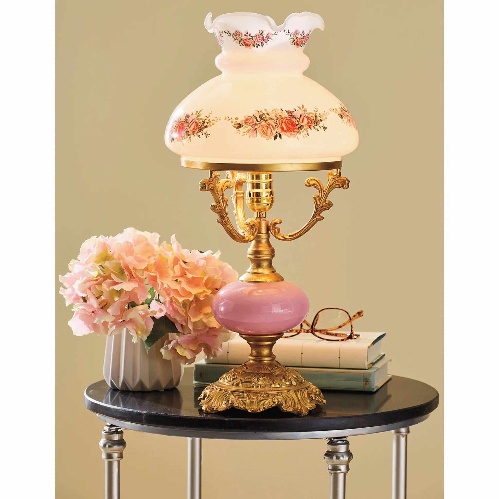 Pink Hurricane Lamp