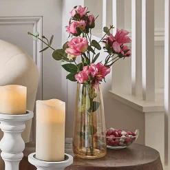 Pink Roses In Vase