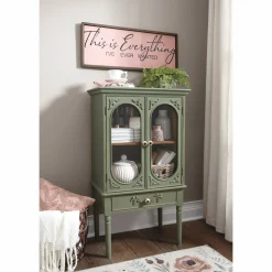 Pisa Flea-Market Inspired Glass Door Accent Cabinet