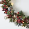 Plaid Ribbon and Pinecone Garland