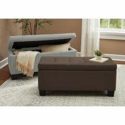 Plush Storage Ottoman