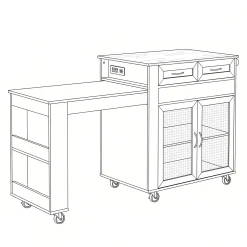 Powered Expandable Kitchen Island
