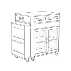 Powered Expandable Kitchen Island
