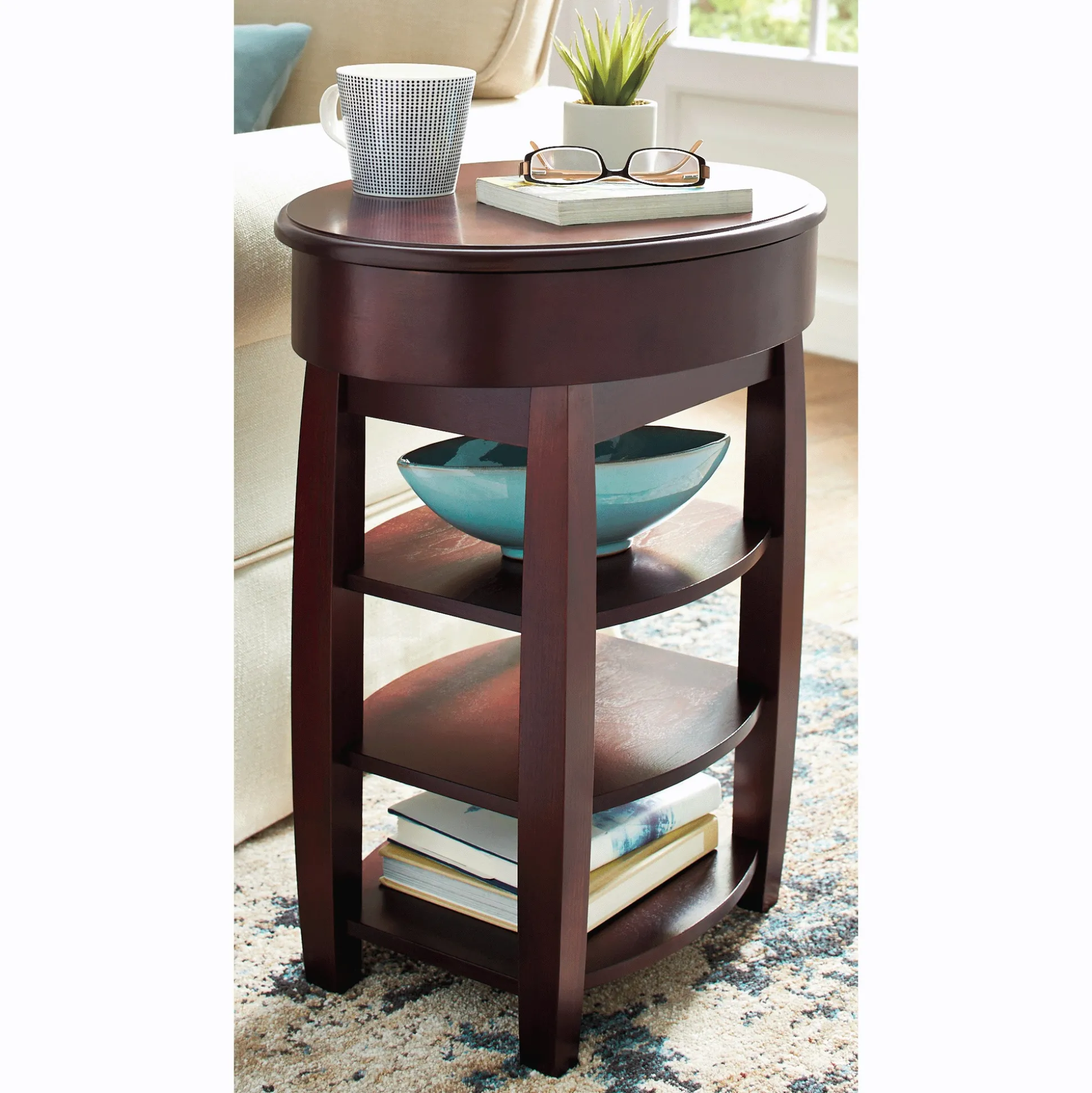Powered Oval End Table