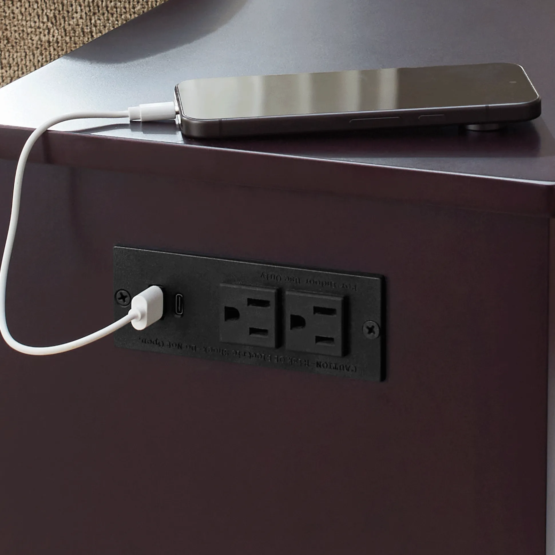 Powered Side Table with Cupholders