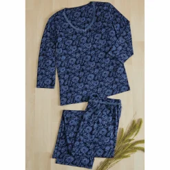 Pretty Lace and Bow Women’s PJ Set with Top and Pant in Jersey Knit