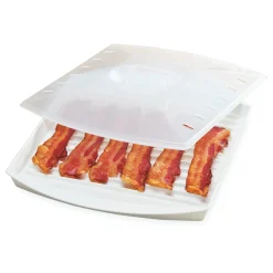 Progressive Microwave Bacon Grill with Cover and Fat-Draining Design