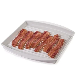 Progressive Microwave Bacon Grill with Cover and Fat-Draining Design
