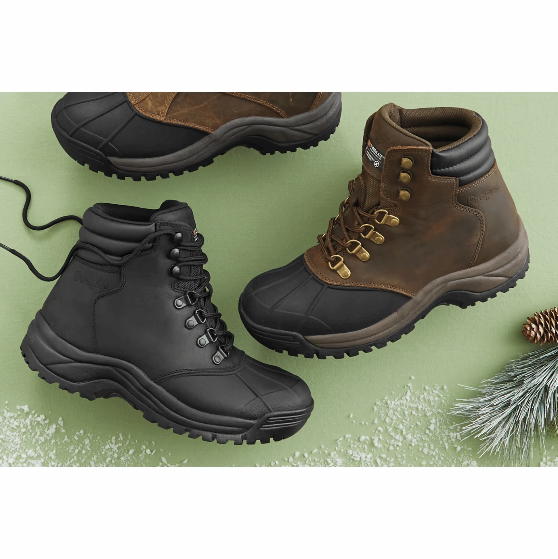 Propet Menís Blizzard Waterproof Mid-Lace Genuine Leather Boot