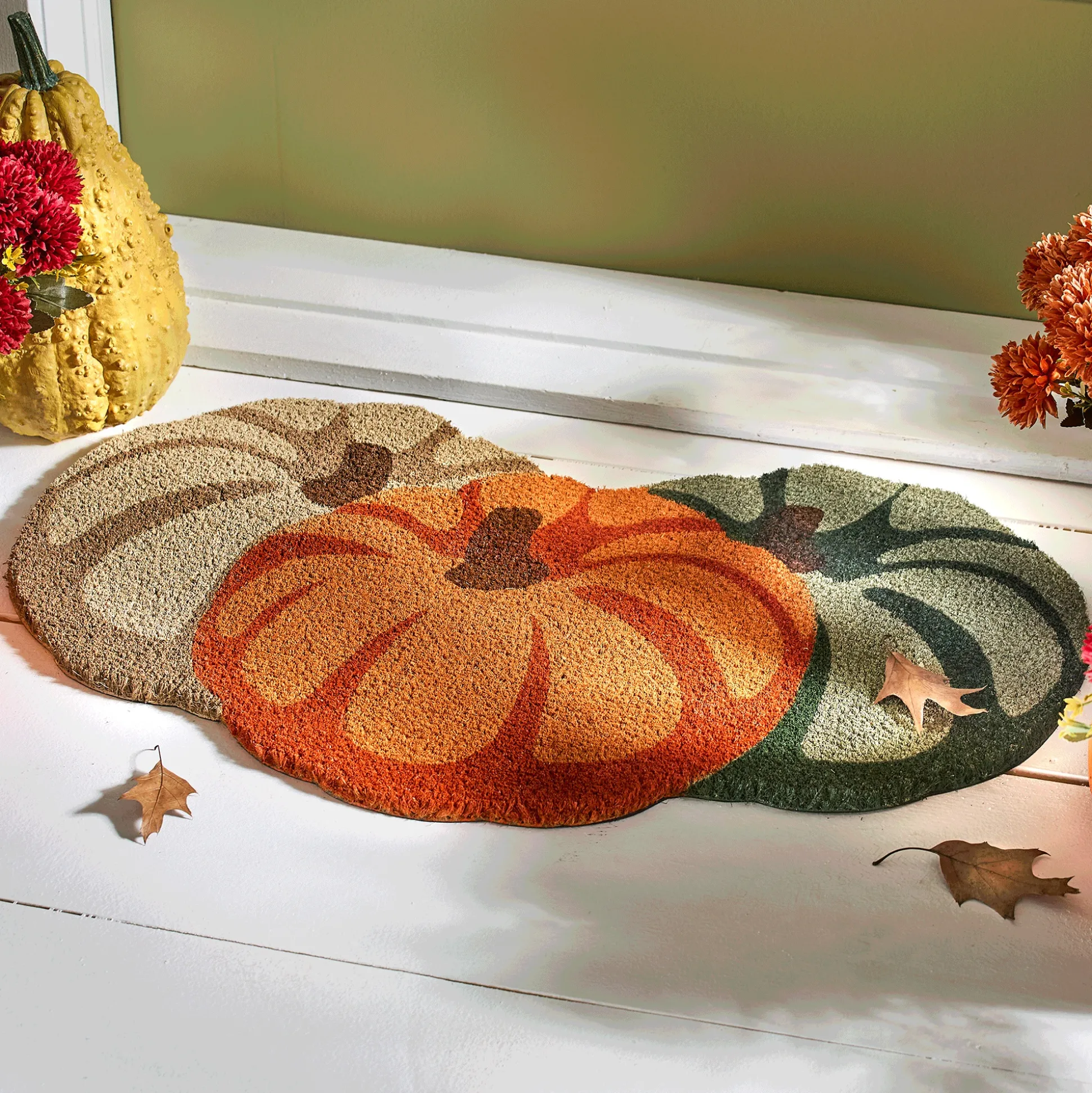 Pumpkin Trio Coir Mat