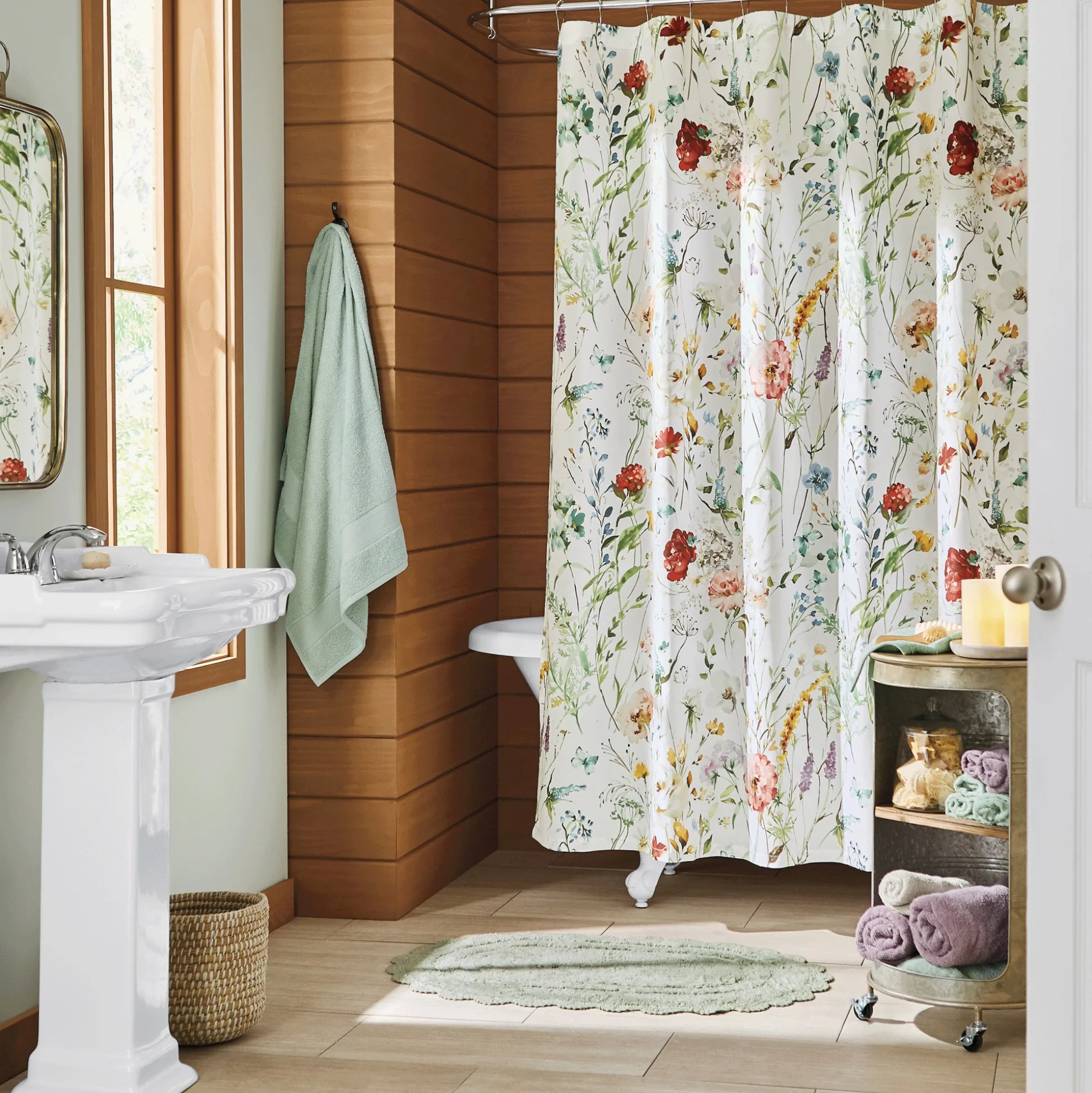 Pure Bliss Floral Shower Curtain